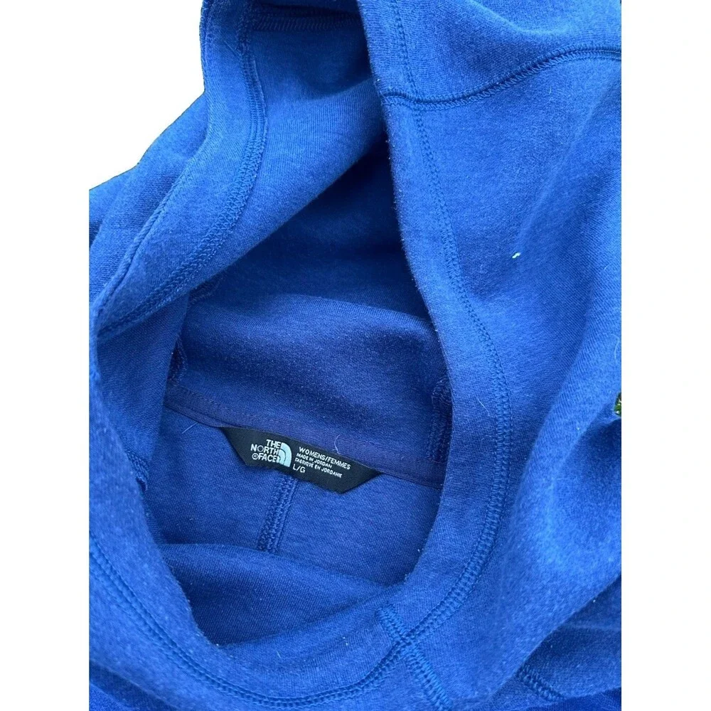The North Face Hoodie Blue Pullover Fleece Kangaroo Pocket Unisex Adult Large